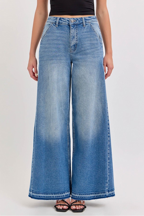 High Rise Wide Leg with Side Triangular Tuck